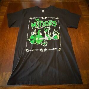 The Meteors Band T-Shirt Psychobilly Horrorpunk Graphic Black Size Medium